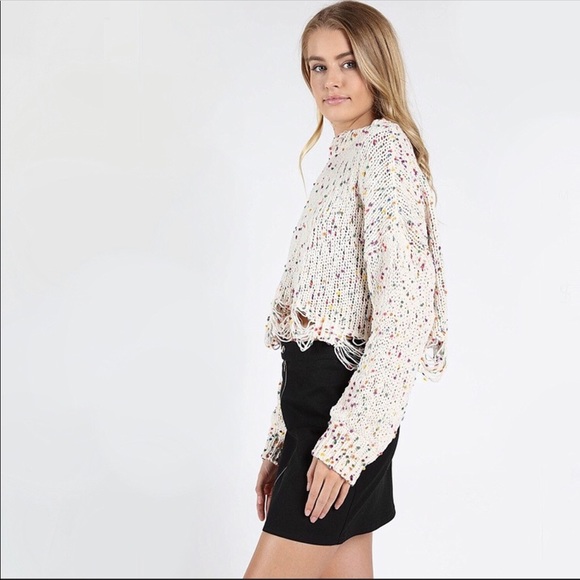 ❤️ LAST ONE! Chenille Embellished Confetti Sweater - Picture 6 of 7